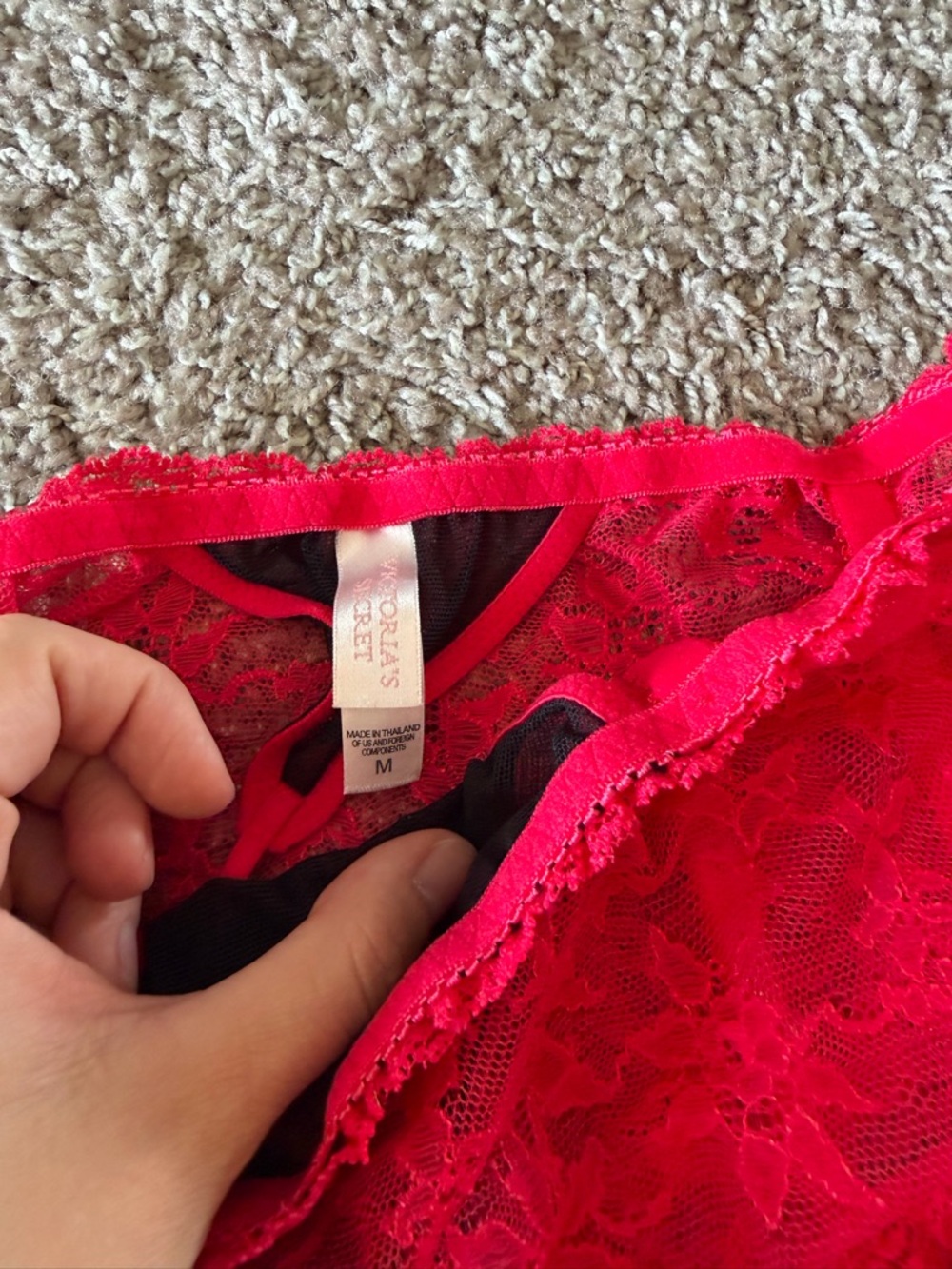 Victoria's Secret Red Lace Garter Skirtlette - Picture 2 of 3